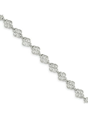 Anklet Bonyak Jewelry Sterling Silver 2-Strand Beaded CZ w/ 1in ext Anklet Bonyak Jewelry Sterling Silver 2-Strand Beaded CZ w/ 1in ext